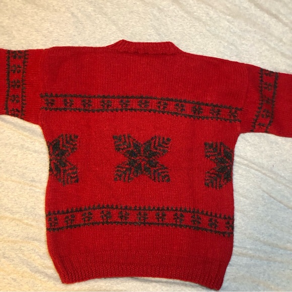 Britches vintage hand-knit wool sweater, red, large - Picture 7 of 7